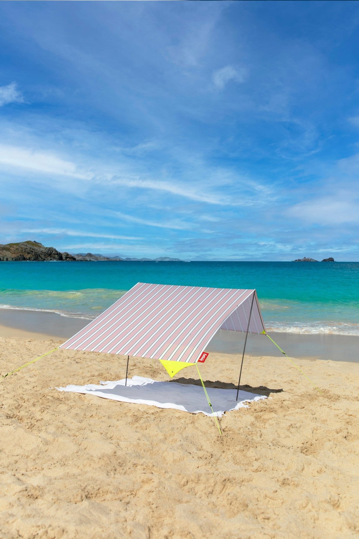 Tente de plage en coton rose à rayures melrose 40 x 19 cm Miasun - Fatboy - The Cool Republic