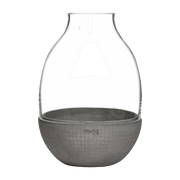 Terrarium Eden transparent avec base en béton moulé - Nude Glass - The Cool Republic