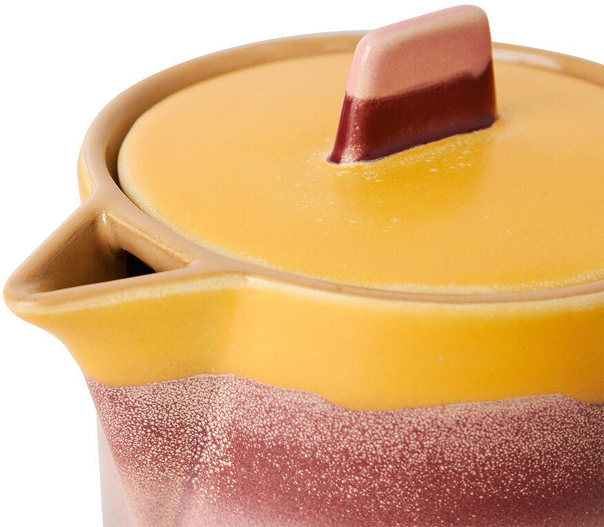 Théière en grès jaune coucher de soleil Vaisselle 70s - HKLIVING - The Cool Republic