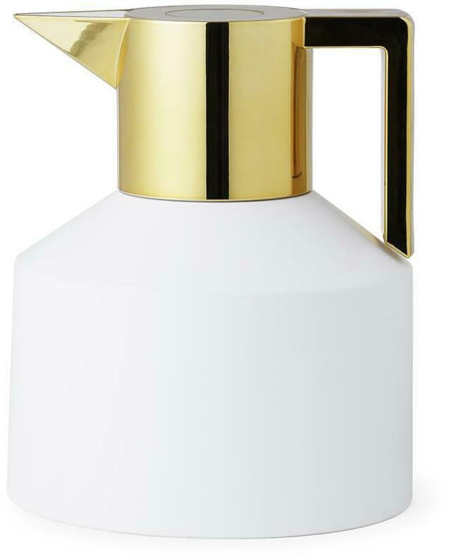 Thermos en plastique blanche et dorée 1L Geo Vacuum - Normann Copenhagen - The Cool Republic