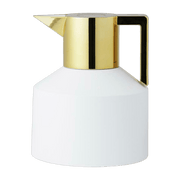 Thermos en plastique blanche et dorée 1L Geo Vacuum - Normann Copenhagen - The Cool Republic