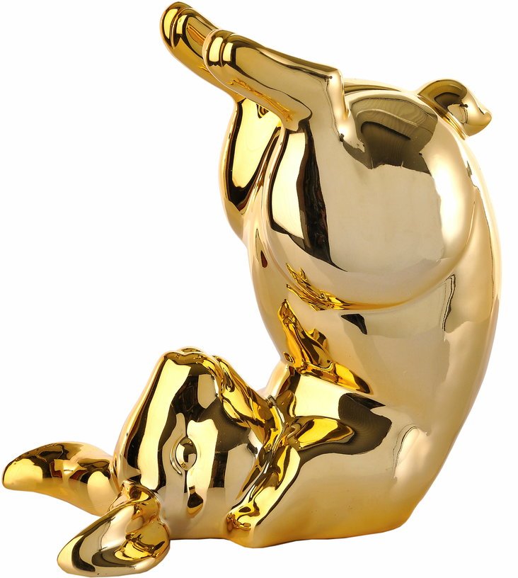 Tirelire lapin en porcelaine dorée - Pols Potten - The Cool Republic