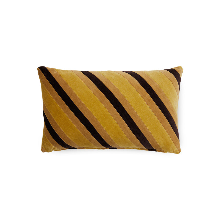 Striped Velvet Cushion Honey (50X30Cm) - HKLIVING