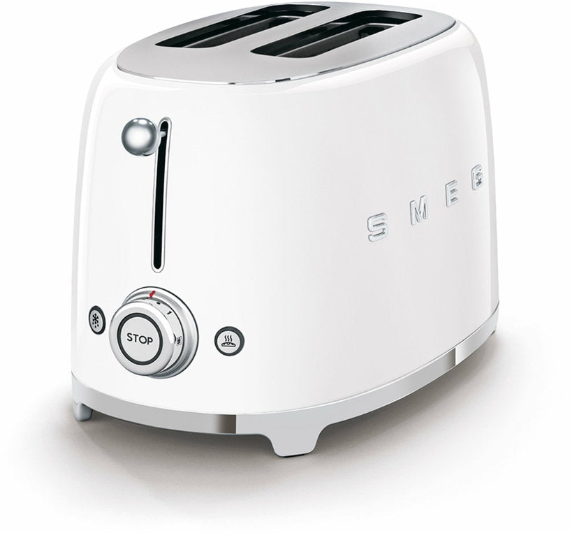 Toaster 2 fentes extra larges blanc Années 50 - Smeg - The Cool Republic