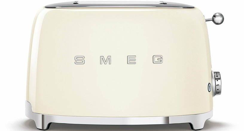 Toaster 2 fentes extra larges crème Années 50 - Smeg - The Cool Republic