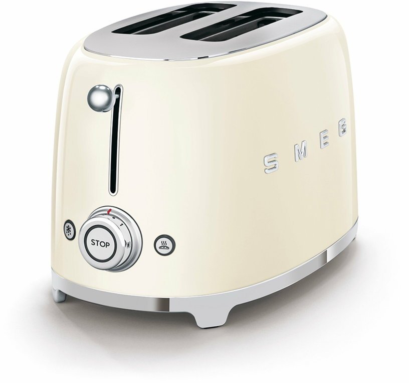 Toaster 2 fentes extra larges crème Années 50 - Smeg - The Cool Republic