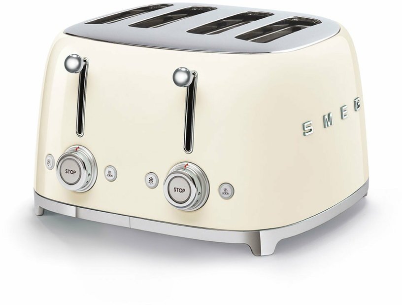 Toaster 4 fentes extra larges crème Années 50 - Smeg - The Cool Republic