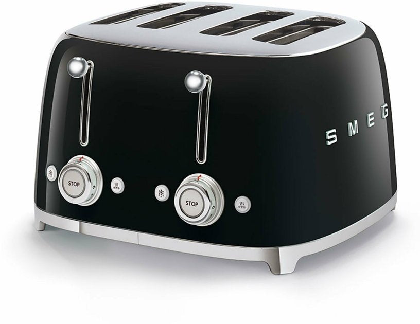 Toaster 4 fentes extra larges noir Années 50 - Smeg - The Cool Republic