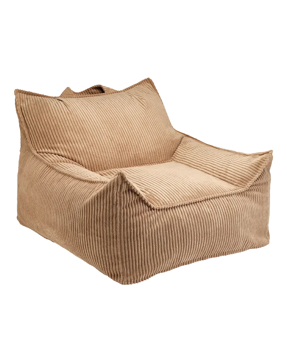 Pouf fauteuil en velours côtelé marron 90x82x56cm Club - Wigiwama