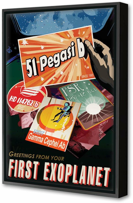 Toile encadrée First Exoplanet 50 x 75 cm - Blue Shaker - The Cool Republic