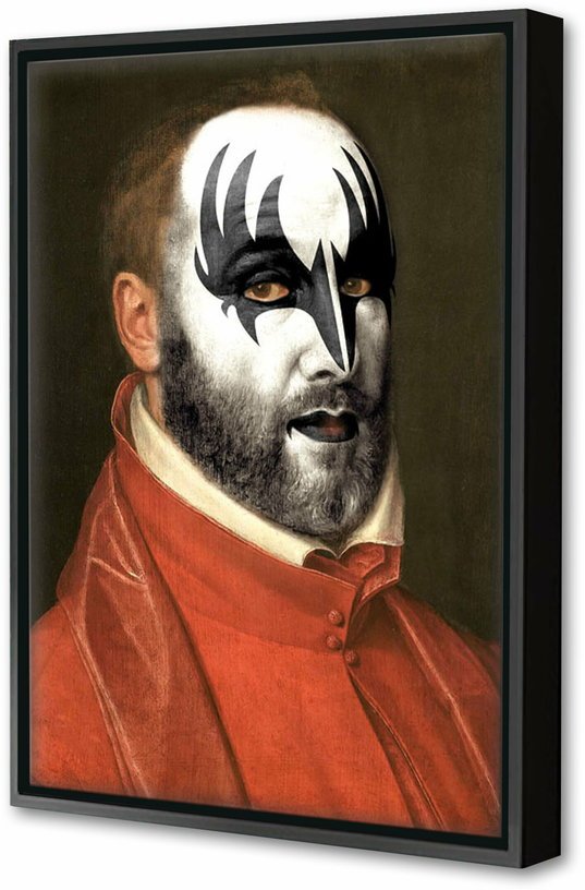 Toile encadrée KISS 1 50 x 75 cm - Blue Shaker - The Cool Republic