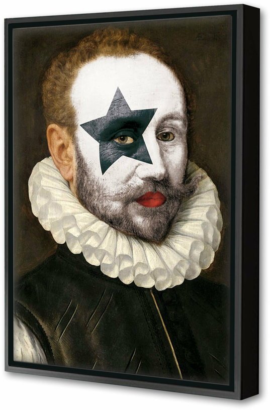 Toile encadrée KISS 2 40 x 60 cm - Blue Shaker - The Cool Republic