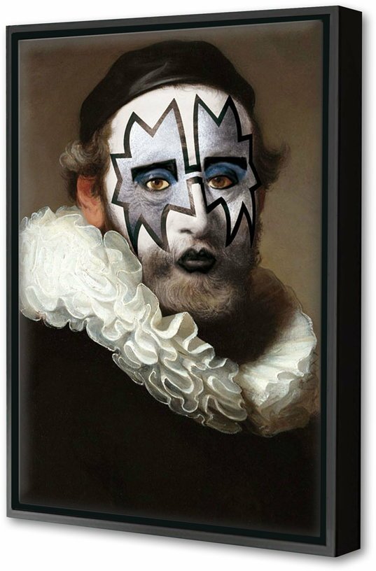 Toile encadrée KISS 3 50 x 75 cm - Blue Shaker - The Cool Republic