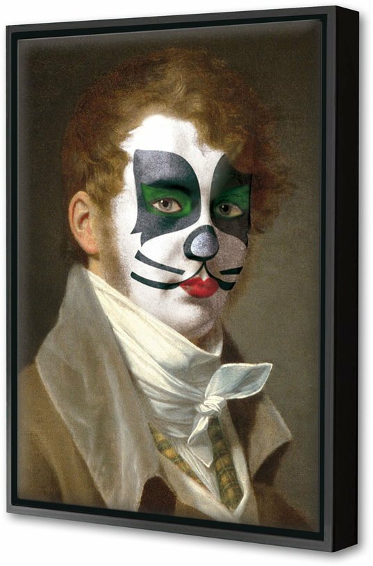 Toile encadrée KISS 4 50 x 75 cm - Blue Shaker - The Cool Republic