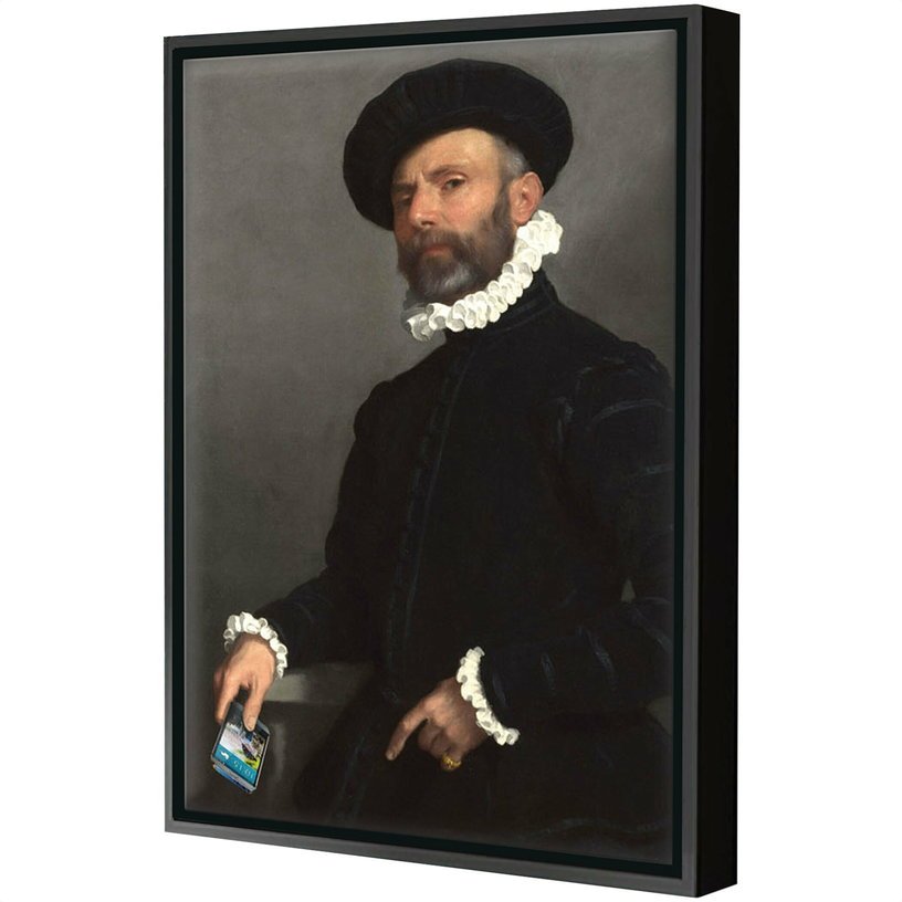 Toile encadrée Smartphone 1 50 x 75 cm - Blue Shaker - The Cool Republic