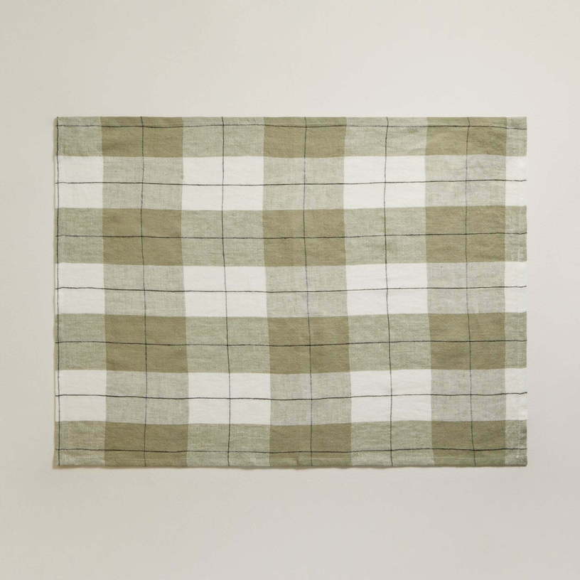 Torchon Gregory Vert Sauge Et Blanc Cassé - Madura - The Cool Republic