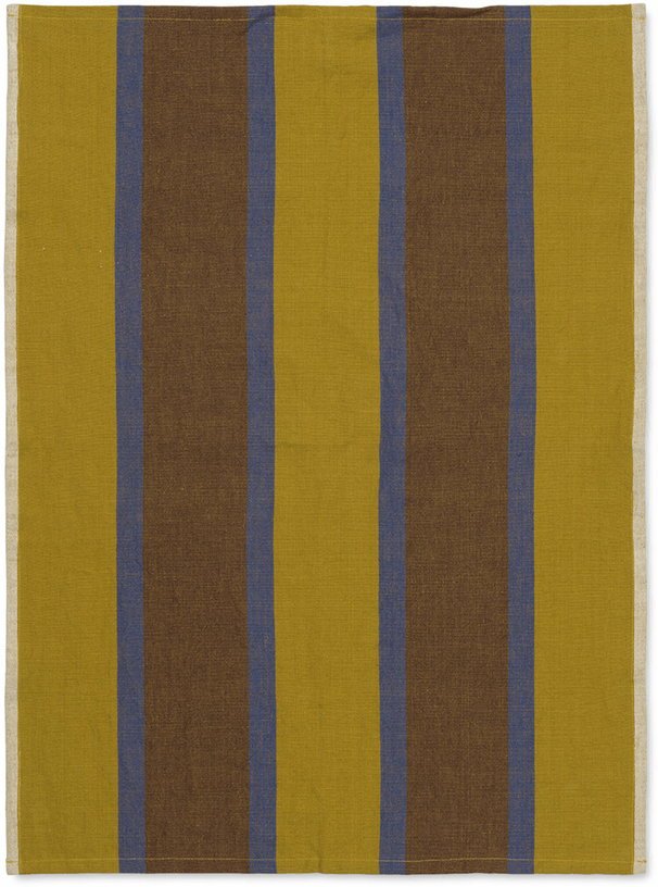 Torchon jaune et marron Hale - Ferm Living - The Cool Republic