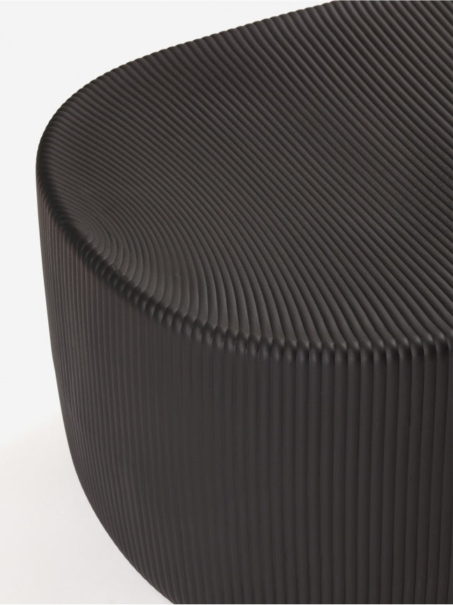Table basse en céramique émaillée strié 3D anthracite Touch 3 - Moustache