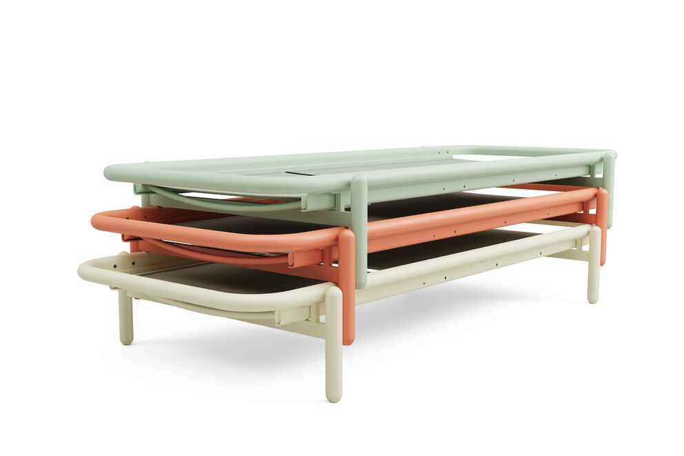Transat en aluminium beige avec son matelas 212x97x39cm Sunbud - Fatboy - The Cool Republic