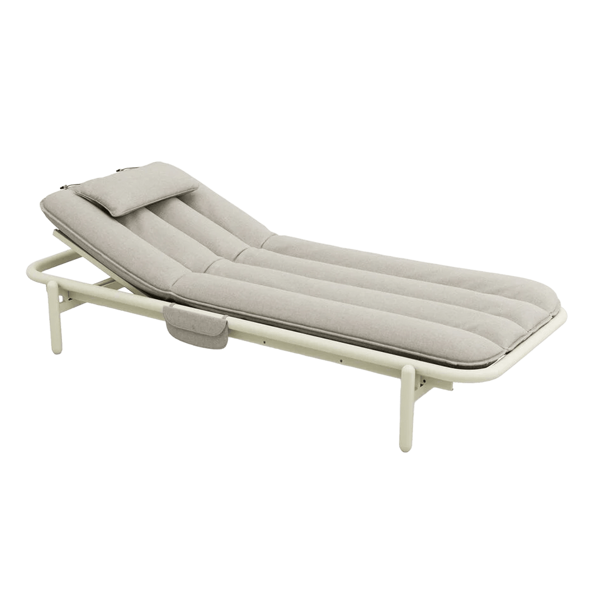 Transat en aluminium beige avec son matelas gris 212x97x39cm Sunbud Fatboy - The Cool Republic