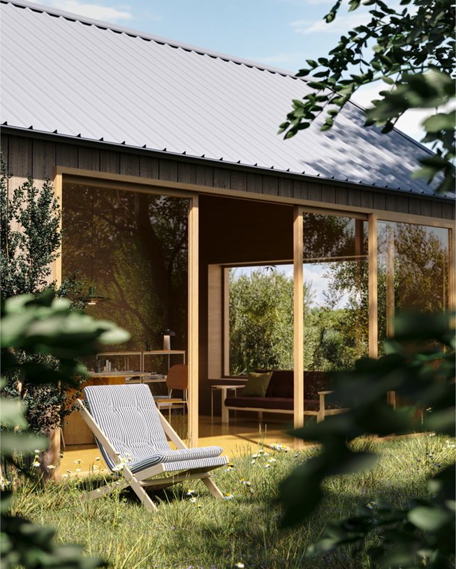 Transat en bois bleu et blanc Boogie - Karup Design - The Cool Republic
