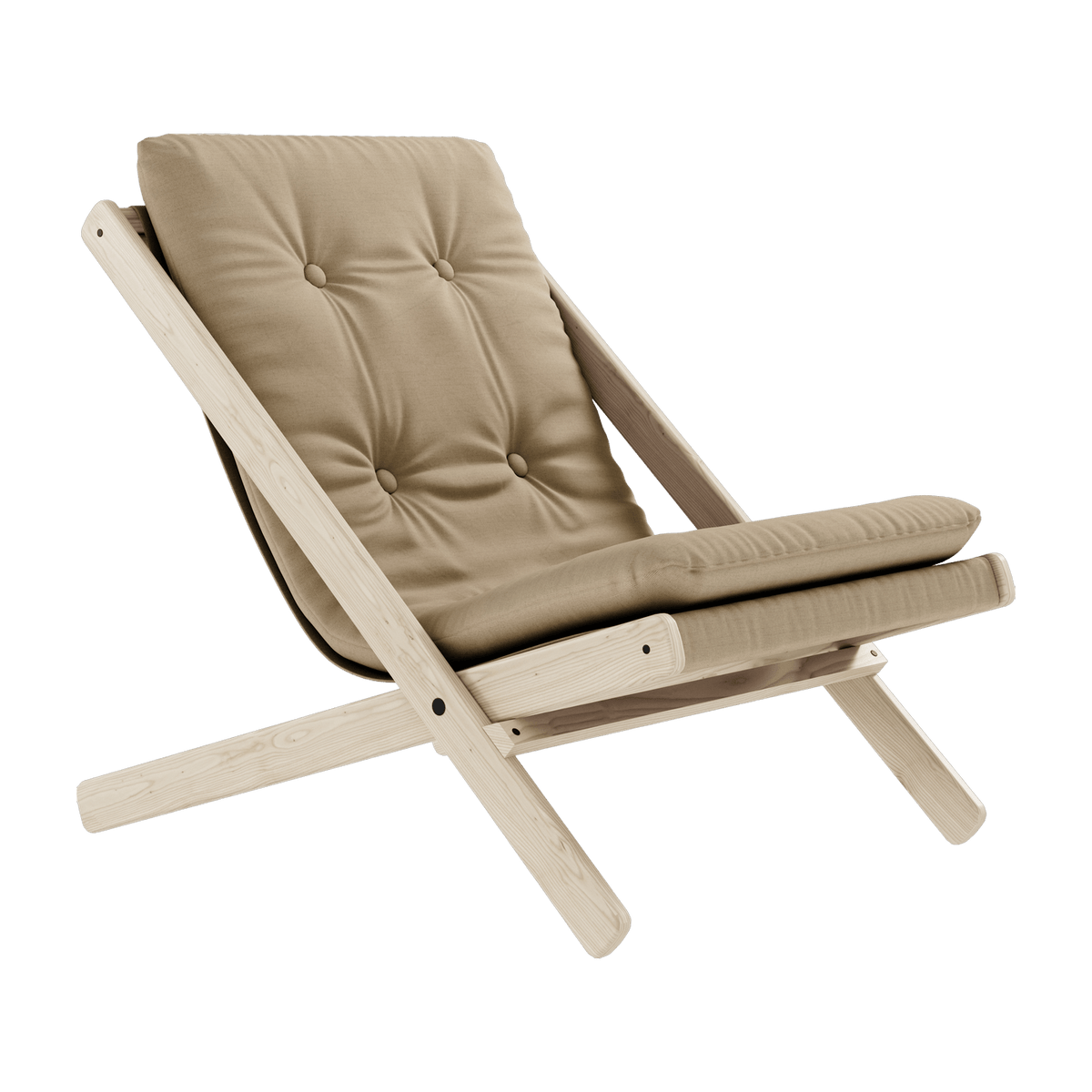 Transat en hêtre et tissu beige Boogie - Karup Design - The Cool Republic