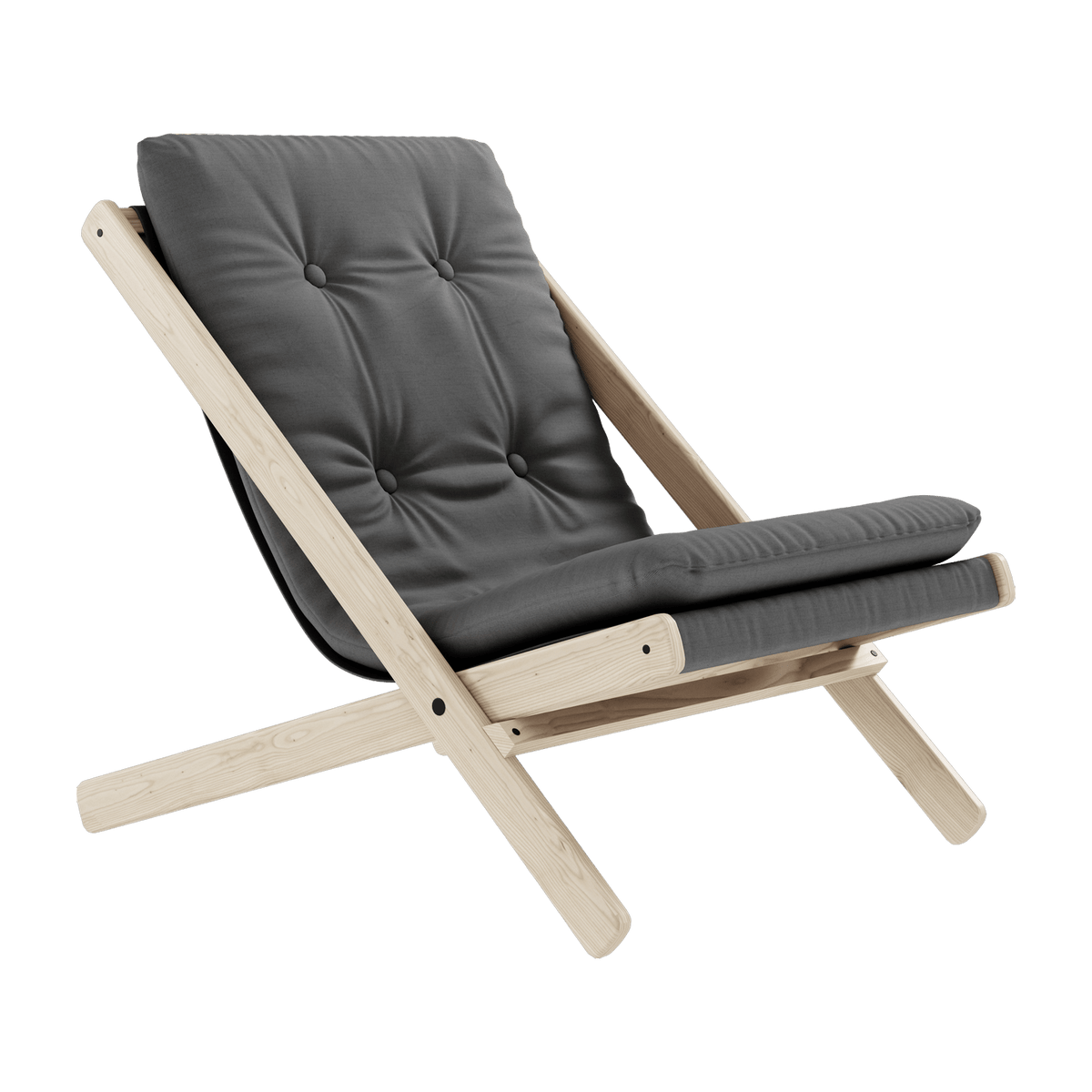 Transat en hêtre et tissu gris foncé Boogie - Karup Design - The Cool Republic
