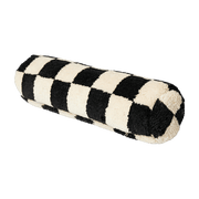 Traversin en laine damier noir et blanc 13 x 50 cm - HKliving - The Cool Republic