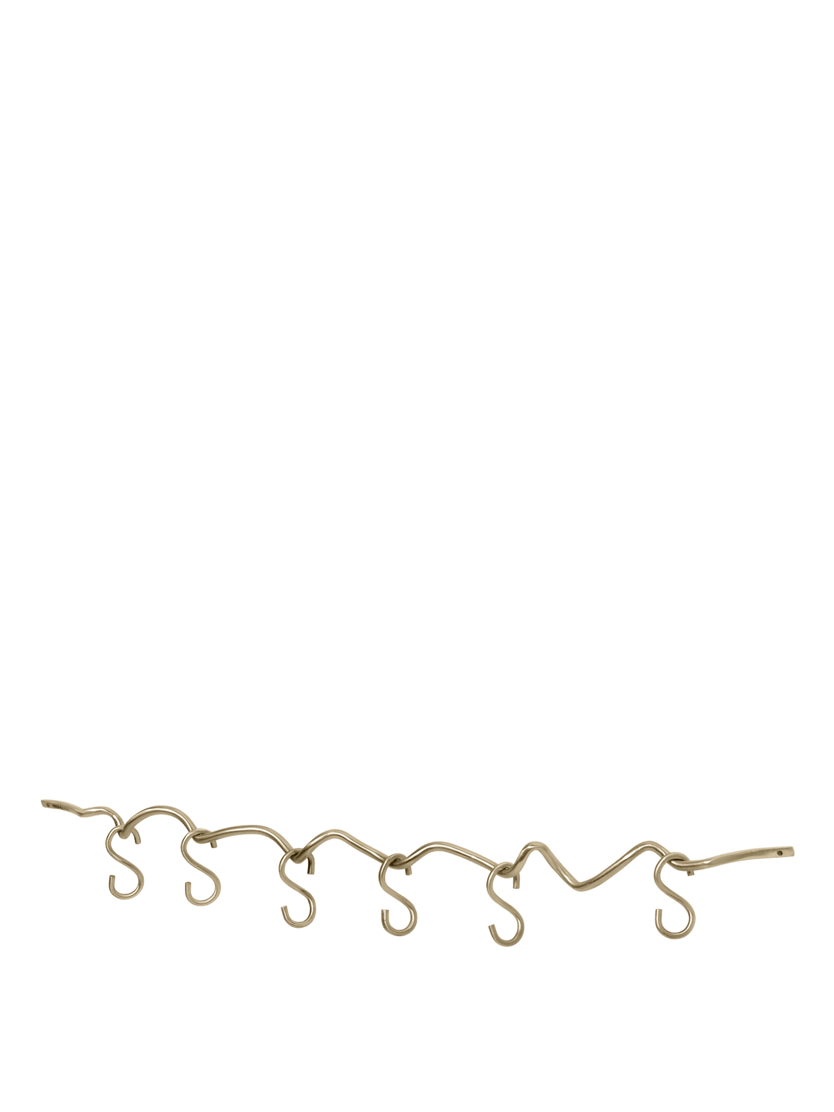 Tringle avec crochets en laiton mate poli Curvature - Ferm Living - The Cool Republic