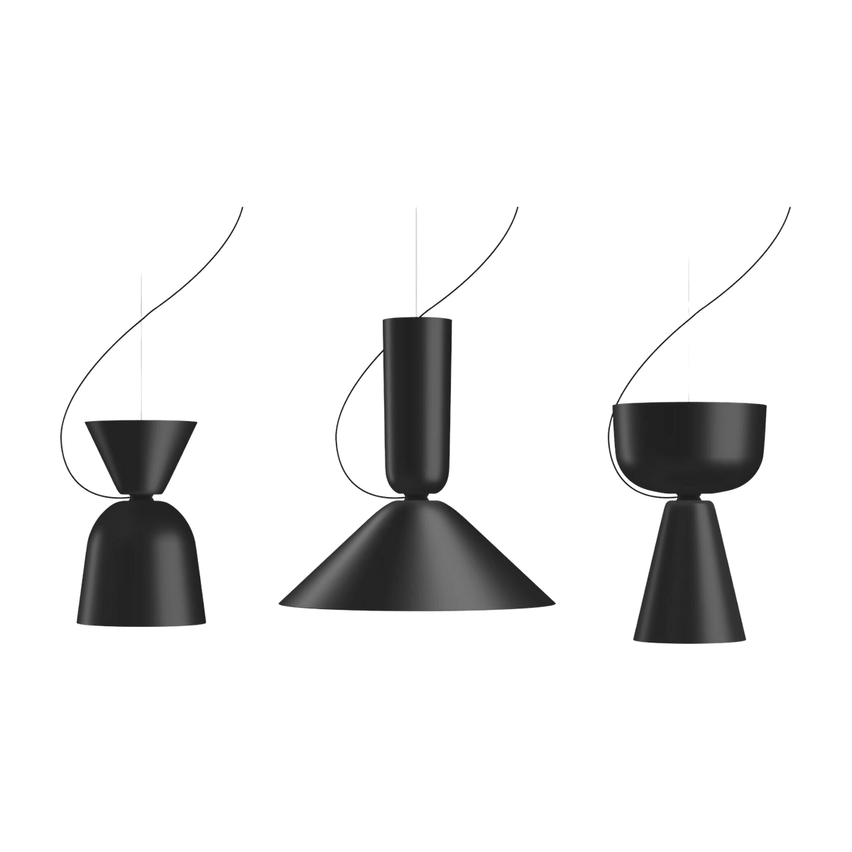 Trio de suspensions noires Alphabeta - Hem - The Cool Republic
