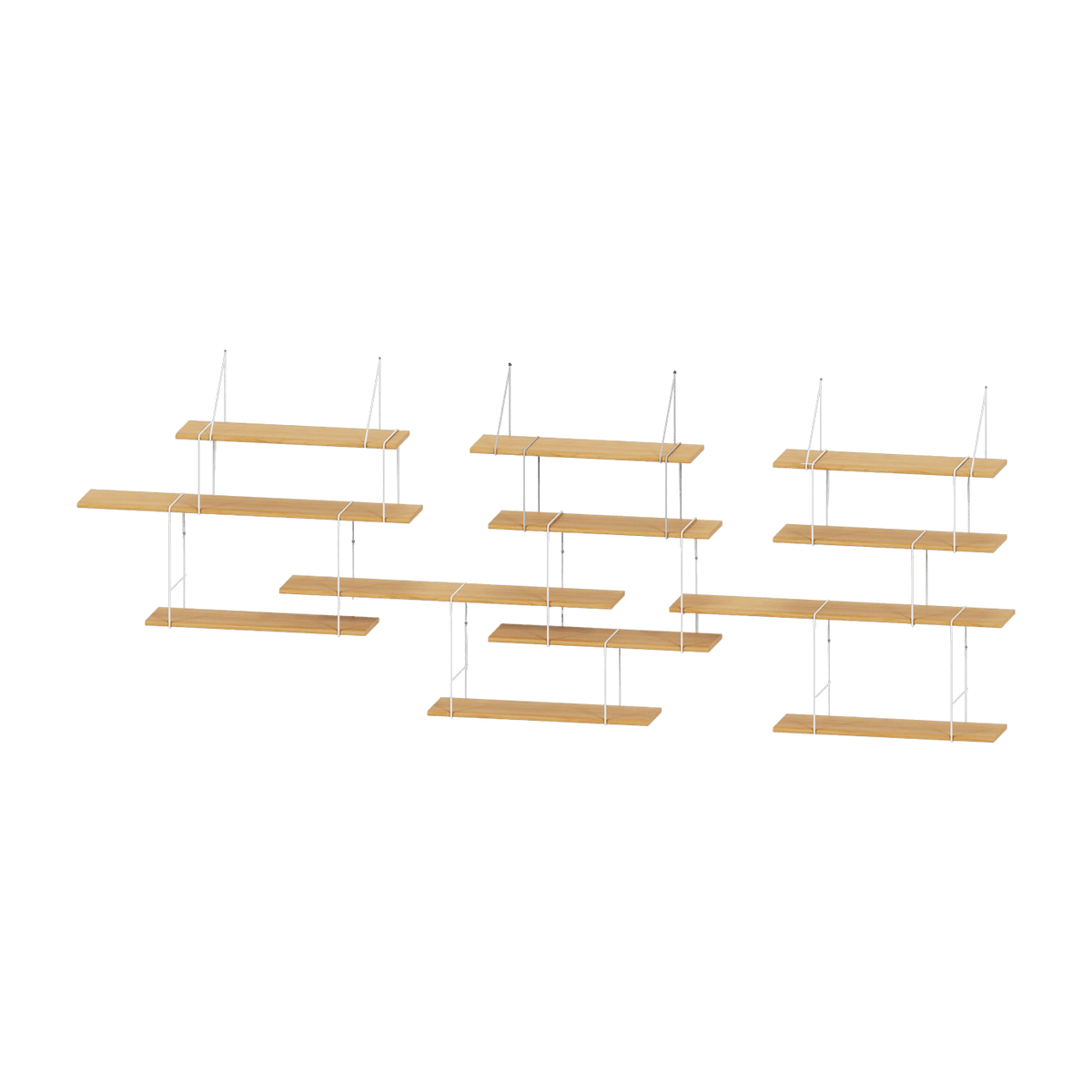 Trio étagère en chêne et acier blanc Link - Studio Hausen - The Cool Republic