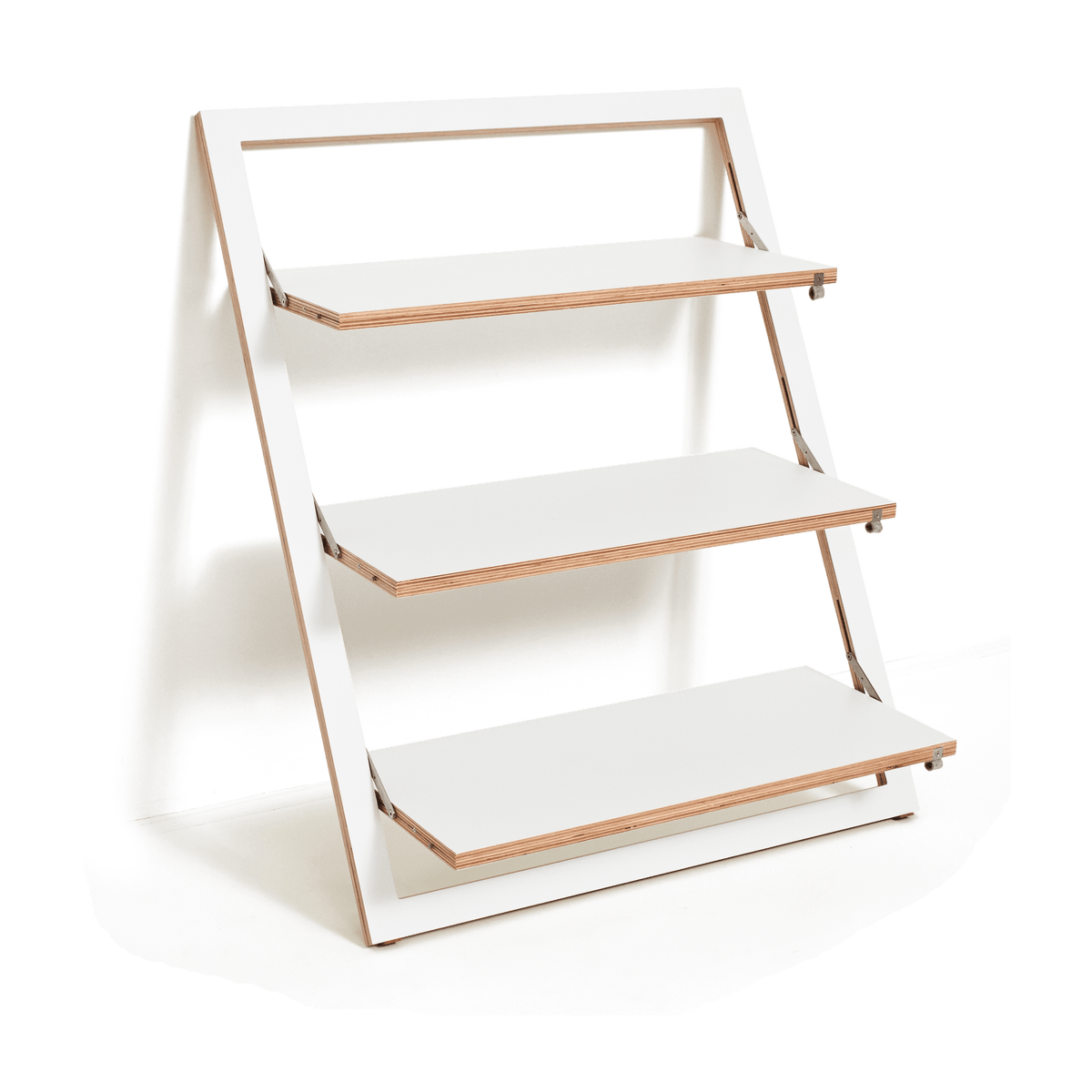 Triple étagère murale en bouleau blanc 90x58x80cm Fläpps - Ambivalenz - The Cool Republic
