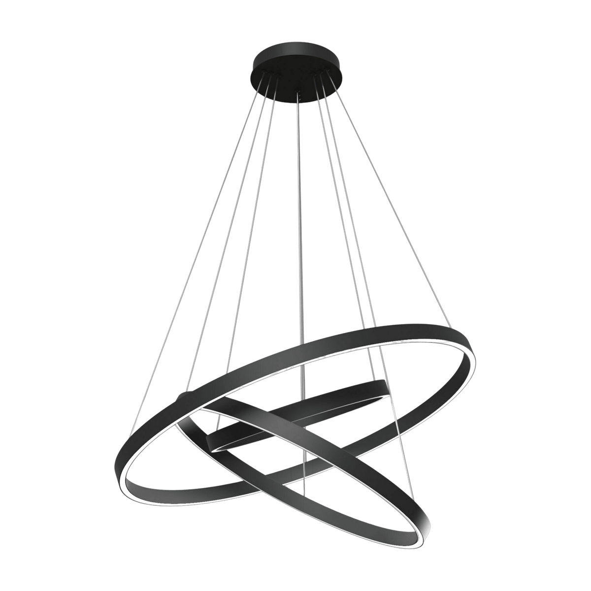 Triple suspension en aluminium noir Rim - Maytoni - The Cool Republic