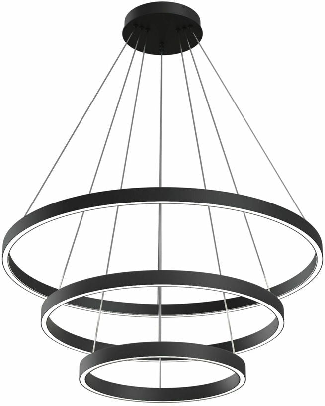 Triple suspension en aluminium noir Rim - Maytoni - The Cool Republic