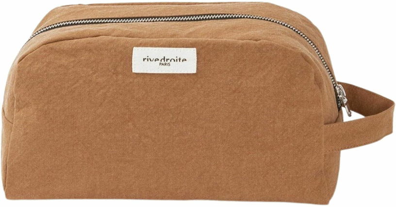 Trousse de toilette camel en coton recyclé Hermel - Rive Droite Paris - The Cool Republic