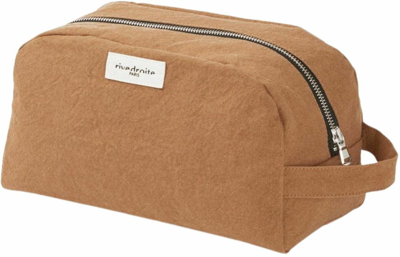 Trousse de toilette camel en coton recyclé Hermel - Rive Droite Paris - The Cool Republic
