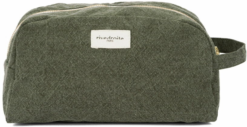Trousse de toilette kaki en coton recyclé Hermel - Rive Droite Paris - The Cool Republic