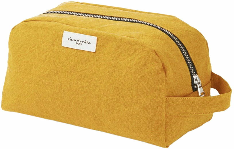 Trousse de toilette moutarde en coton recyclé Hermel - Rive Droite Paris - The Cool Republic
