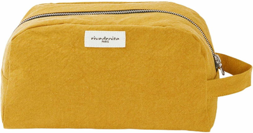 Trousse de toilette moutarde en coton recyclé Hermel - Rive Droite Paris - The Cool Republic