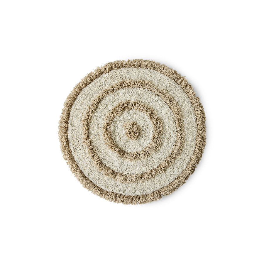 Rundes Badezimmerteppich Creme (80x80cm) - HKLIVING