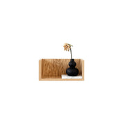 Wall shelf oak veneer and white carrara marble 40cm Forst - Un'common