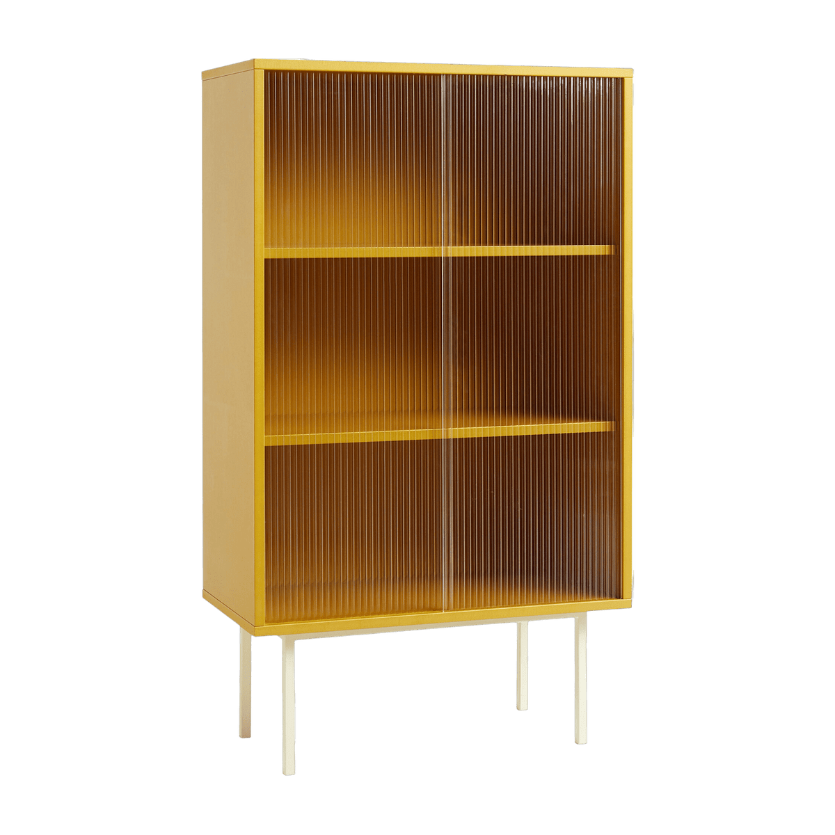 Yellow wood china cabinet and glass doors Colour Cabinet - Hay - The Cool Republic
