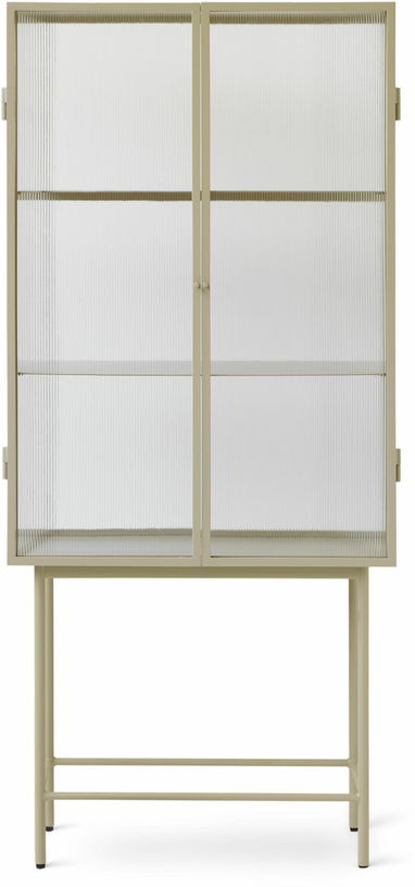 Vaisselier en verre et métal beige roseau 155 cm Haze - Ferm Living - The Cool Republic