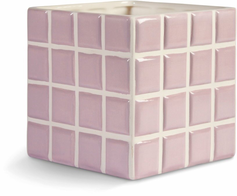 Vase à carreaux lilas Tile 14 cm - &Klevering - The Cool Republic
