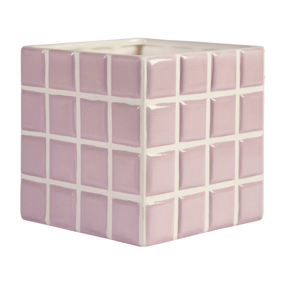 Vase à carreaux lilas Tile 14 cm - &Klevering - The Cool Republic