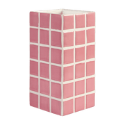 Vase à carreaux rose 21 cm Tile - &Klevering - The Cool Republic