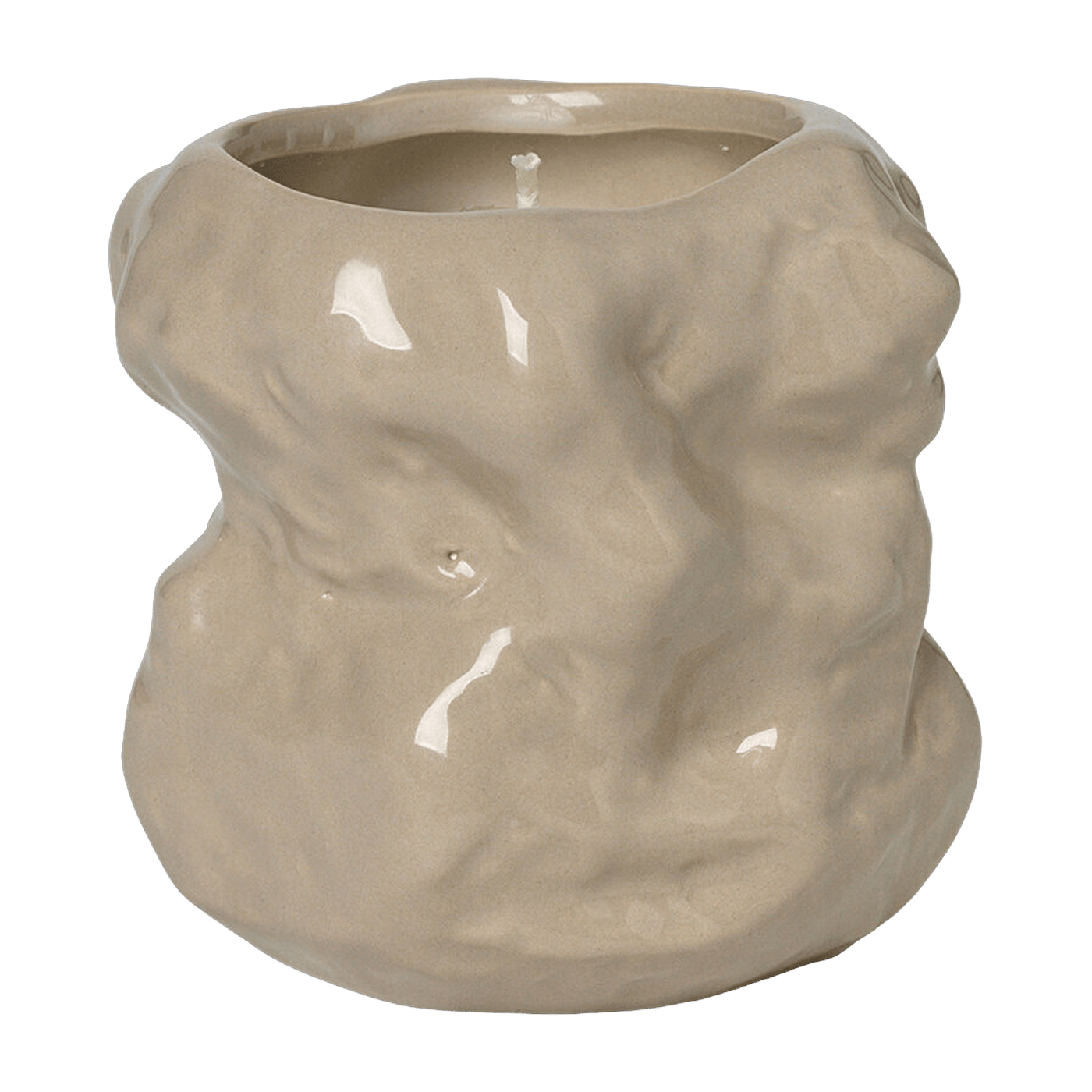 Vase beige en grès Tuck - Ferm Living - The Cool Republic