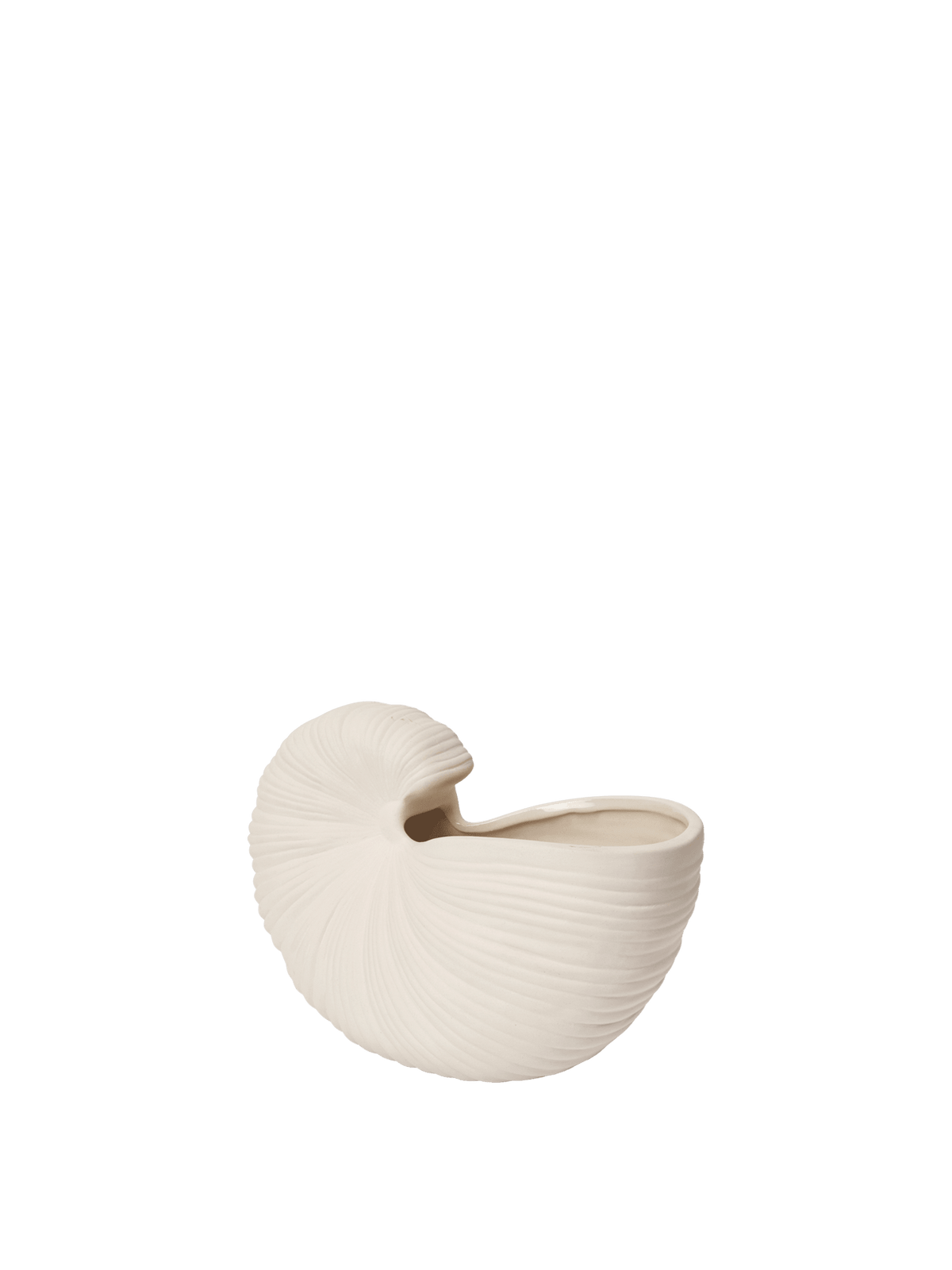 Vase coquillage en grès blanc mate 23 x 11,5 x 16 cm Shell - Ferm Living - The Cool Republic