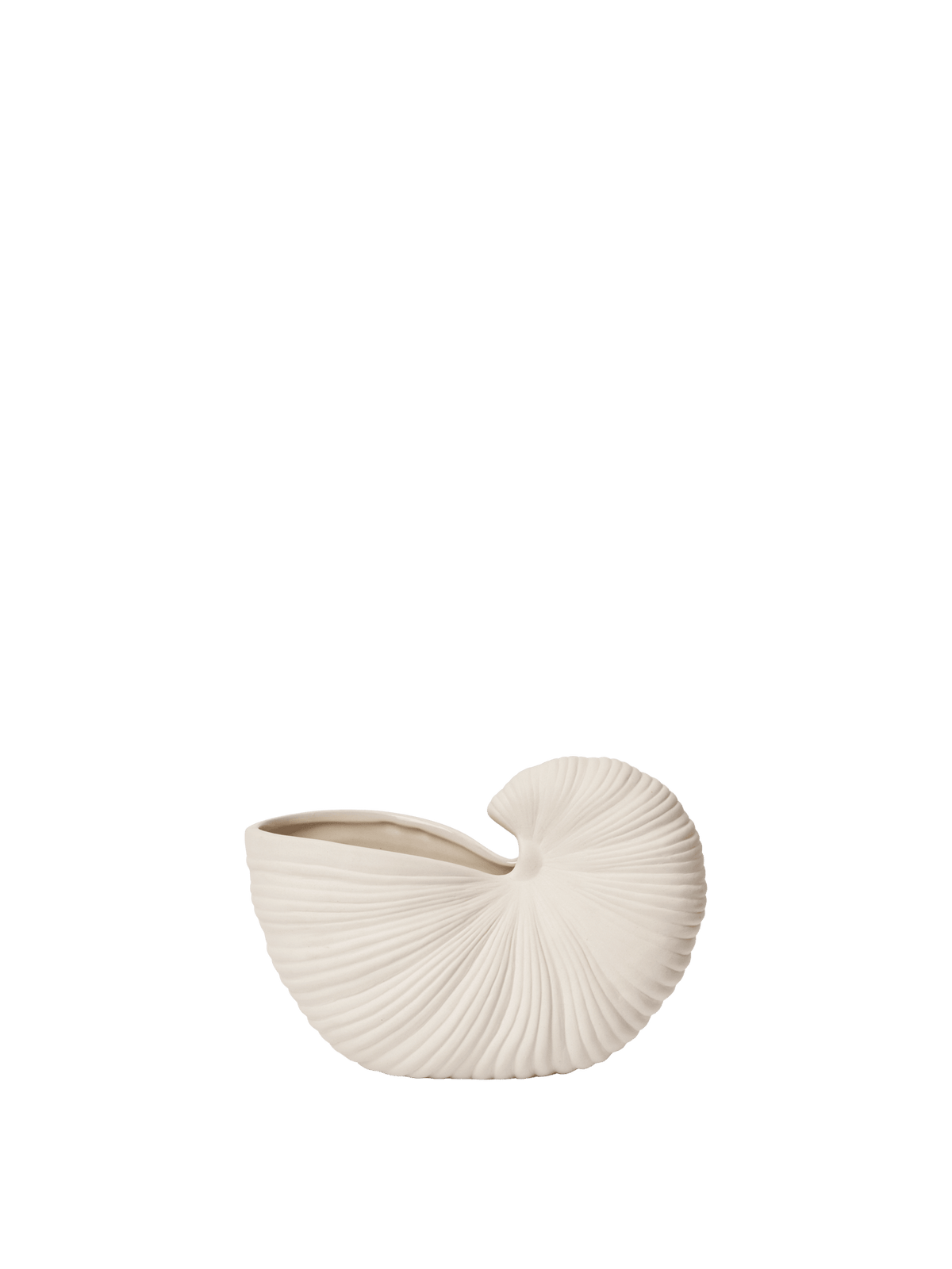 Vase coquillage en grès blanc mate 23 x 11,5 x 16 cm Shell - Ferm Living - The Cool Republic