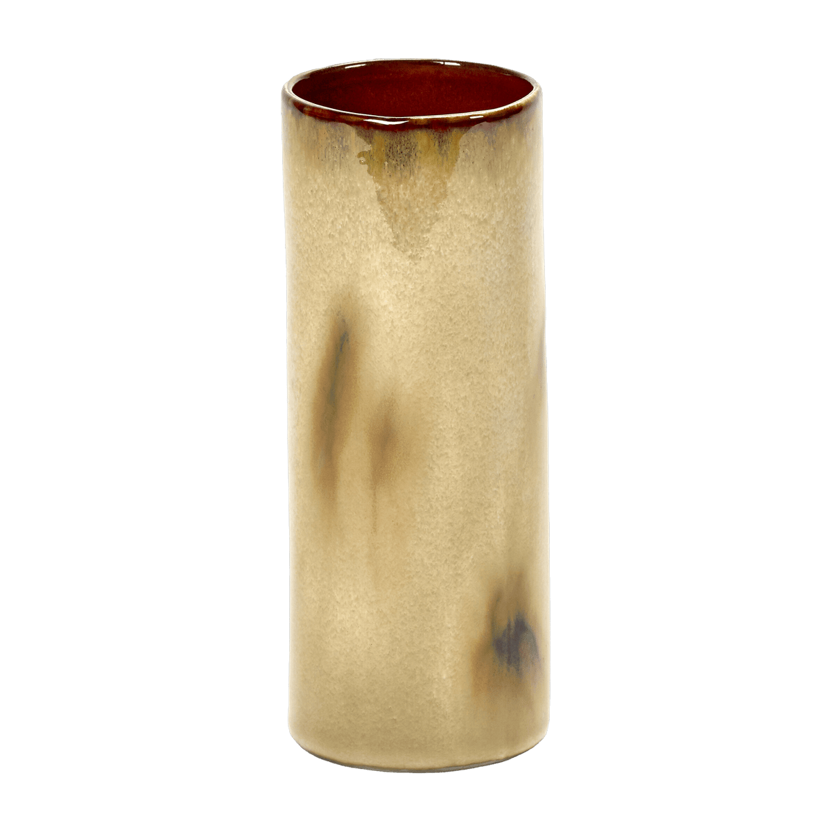 Vase cylindrique en grès beige 6 cm - Serax - The Cool Republic